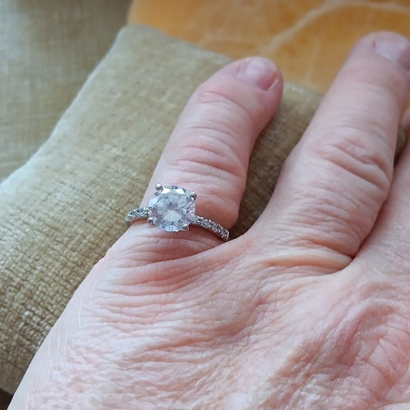 Silver Clear Cubic Zirconia Ring - Picture 2 of 12